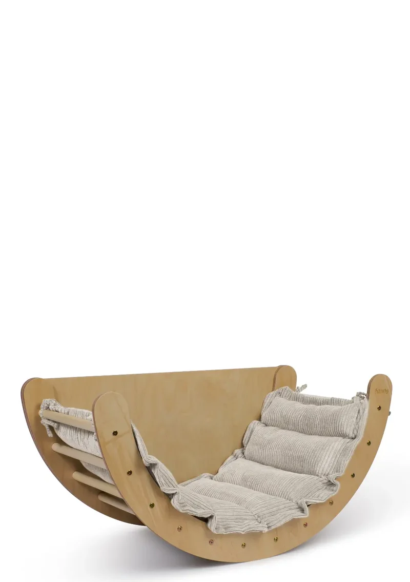 Kletterbogen Birke Natur inkl. Kissen Cord Creme Beige