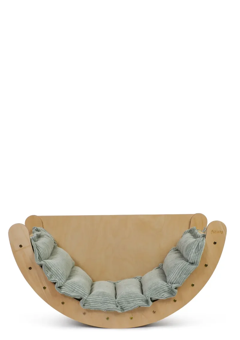 Kletterbogen Birke Natur inkl. Kissen Cord Salbei Grün