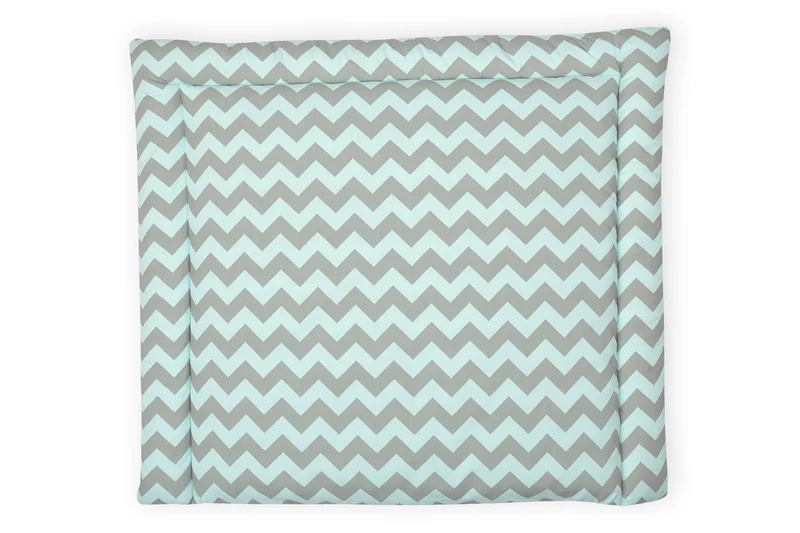 Wickelauflage Chevron hellgrau und mint