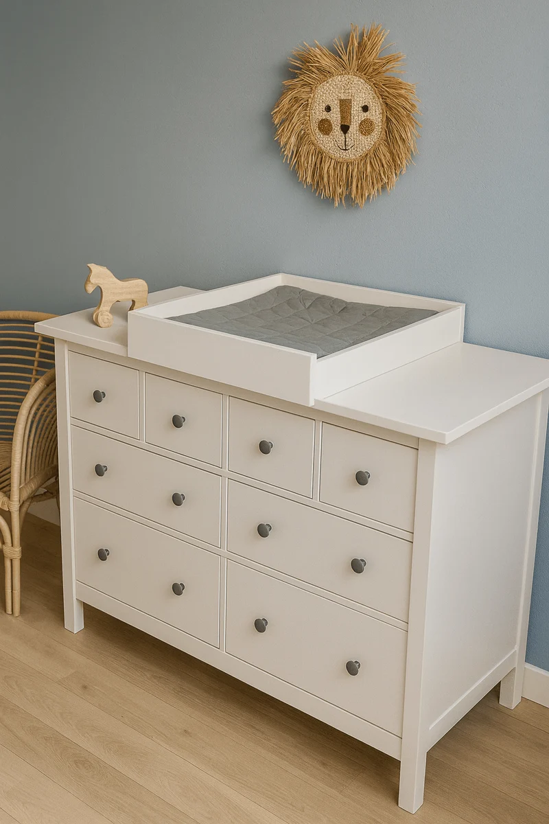 Wickelaufsatz für HEMNES-Kommode mit 3 Schubladen – zum Quer-Wickeln – Wickelfläche 50 × 70 cm