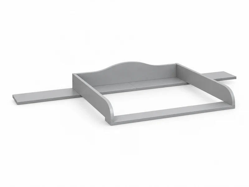 Wickelaufsatz für HEMNES-Kommode mit 8 Schubladen – grau, mit Blende – Wickelfläche 78 × 78 cm