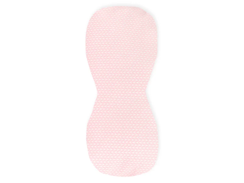 Spucktuch kleine Blätter rosa auf Weiß