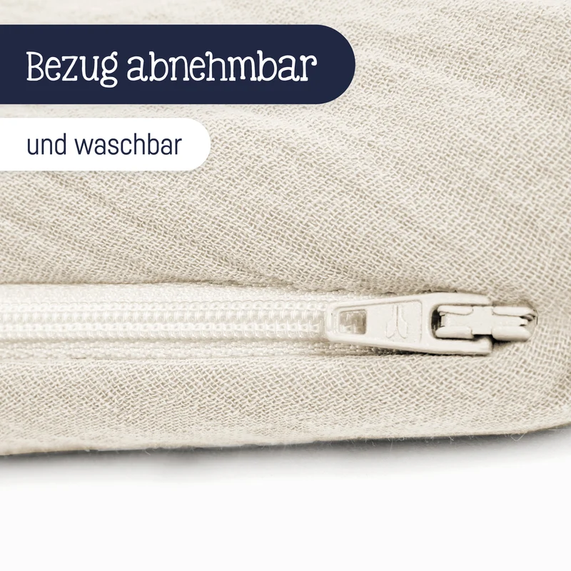 Stillkissen aus Baumwollmusselin, sand