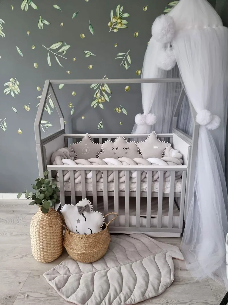 Baby leaf play mat light gray