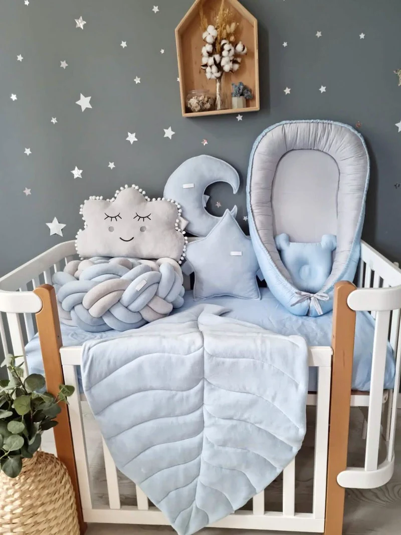 Baby leaf play mat light gray