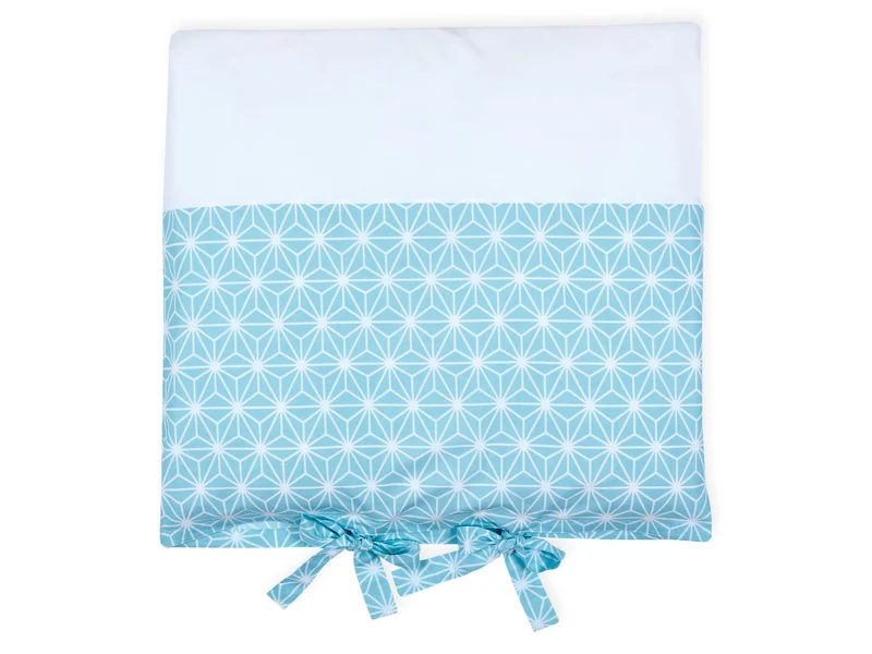 Bezug für Wickeltischauflage weiße Diamante auf Pastel Blau
