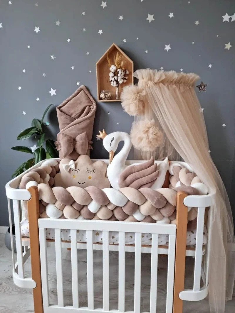Baby Bedding Set Beige Cappuccino - Decorative Pillows