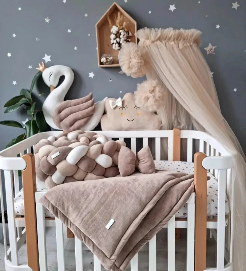 Baby Bedding Set Beige Cappuccino - Decorative Pillows