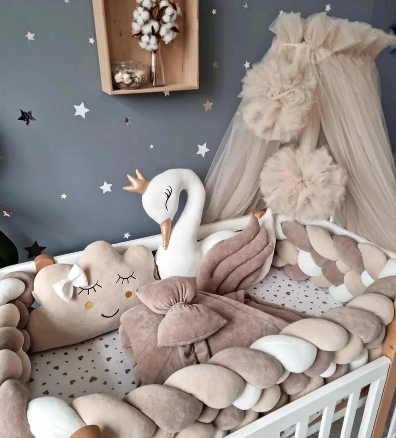 Baby Bedding Set Beige Cappuccino - Decorative Pillows