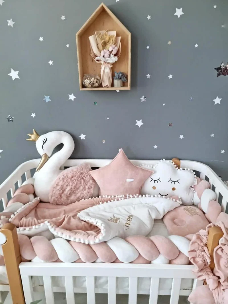 Baby Girl Bedding Set Blush - Decorative Pillows