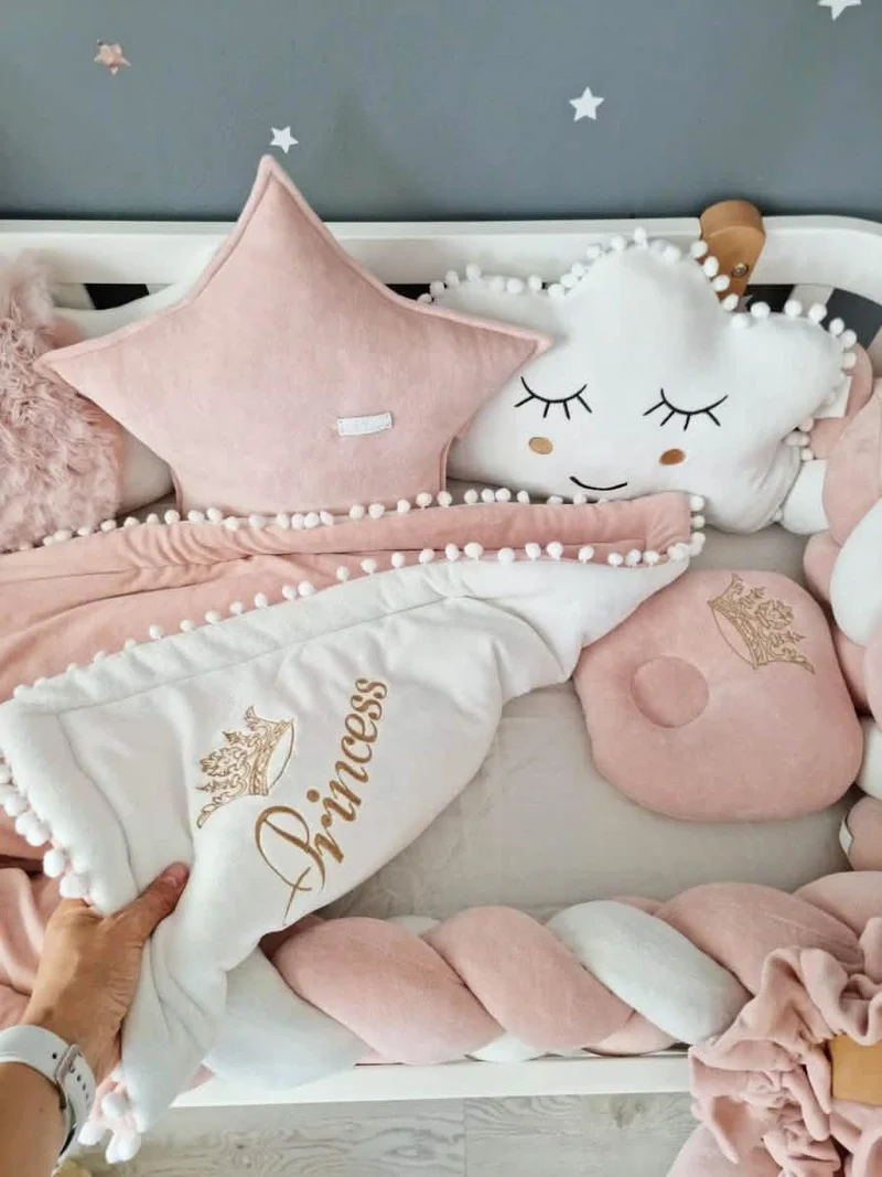 Baby Girl Bedding Set Blush - Decorative Pillows