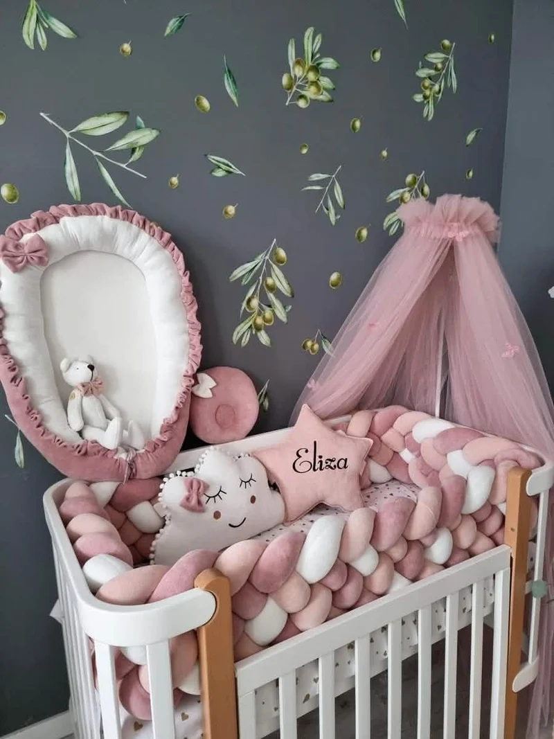 Personalized baby bedding set for girl blush 25 cm