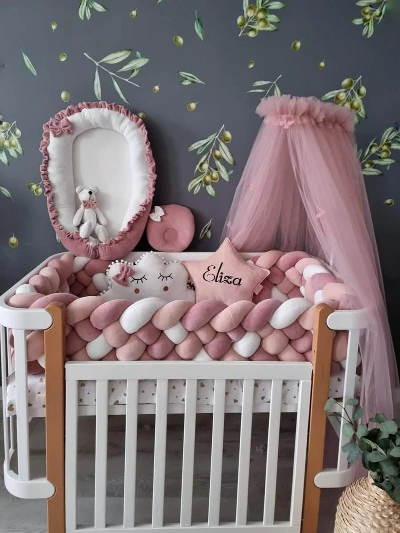 Personalized baby bedding set for girl blush 25 cm