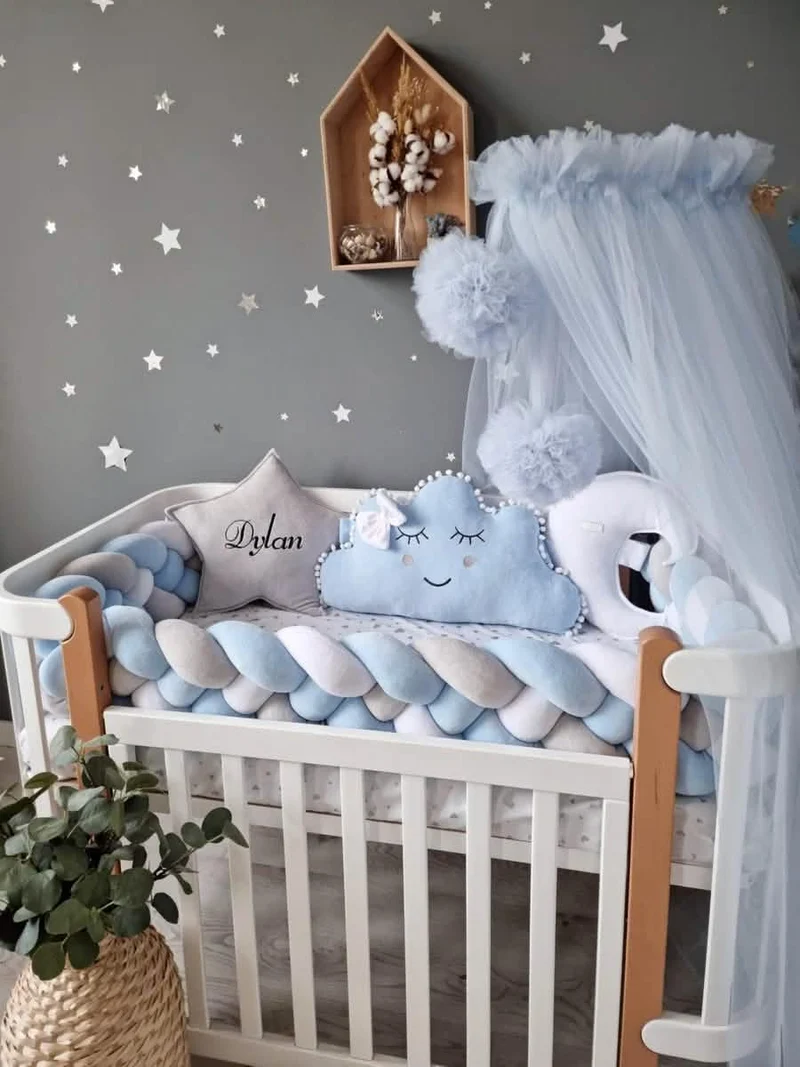Baby Girl Bedding Set Blush - Decorative Pillows (20 cm Bumper)