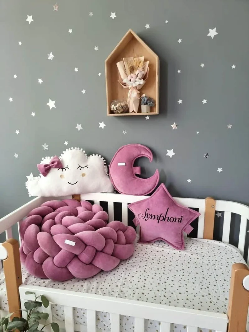 Baby Girl Bedding Set Blush - Decorative Pillows (20 cm Bumper)