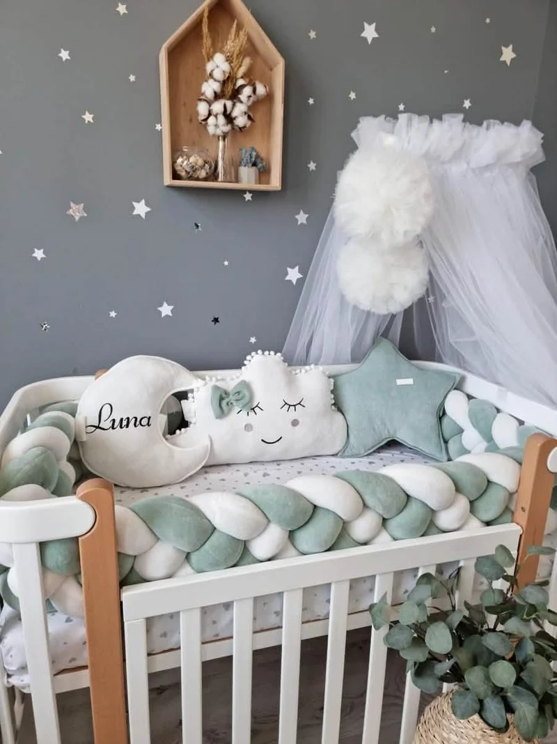 Baby Girl Bedding Set Blush - Decorative Pillows (20 cm Bumper)