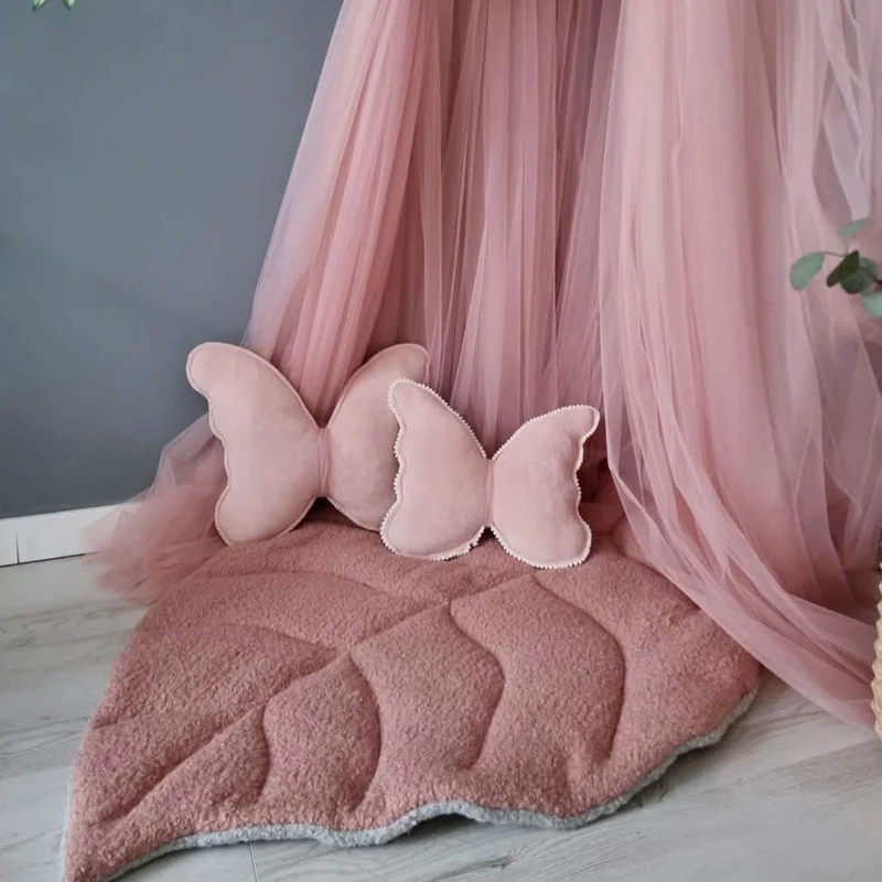 Butterfly pillow blush. Kids room decor.
