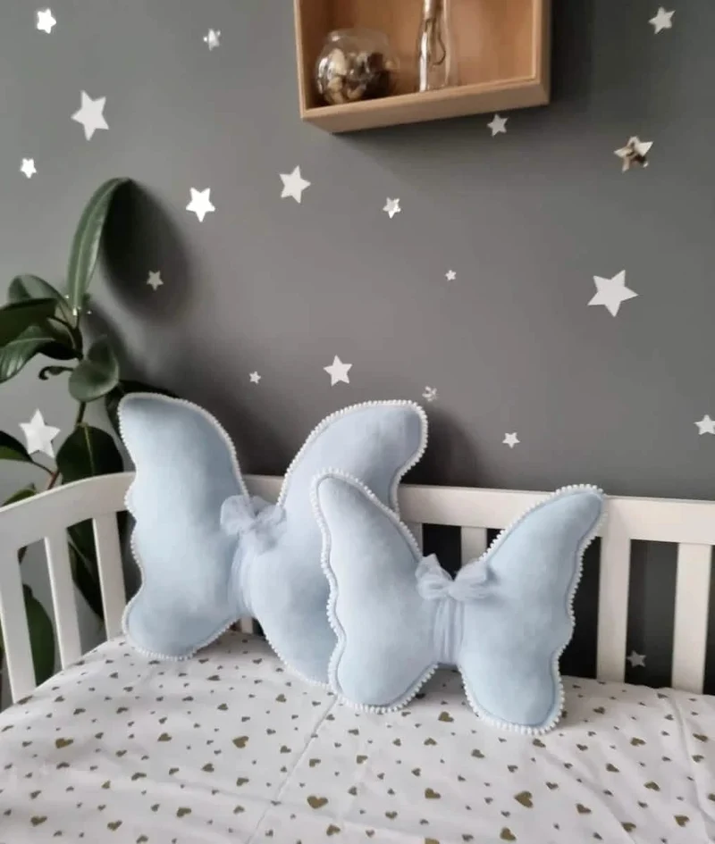 Butterfly pillow blush. Kids room decor.