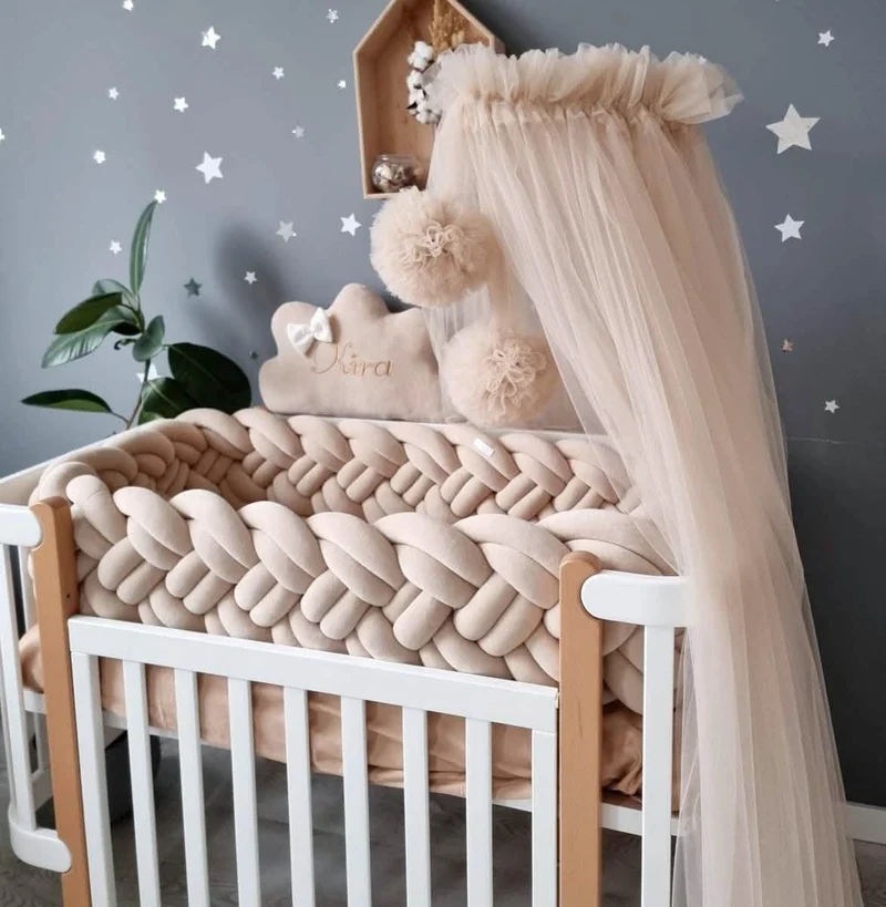 Light Blush pink bed canopy curtains, baby baldachin