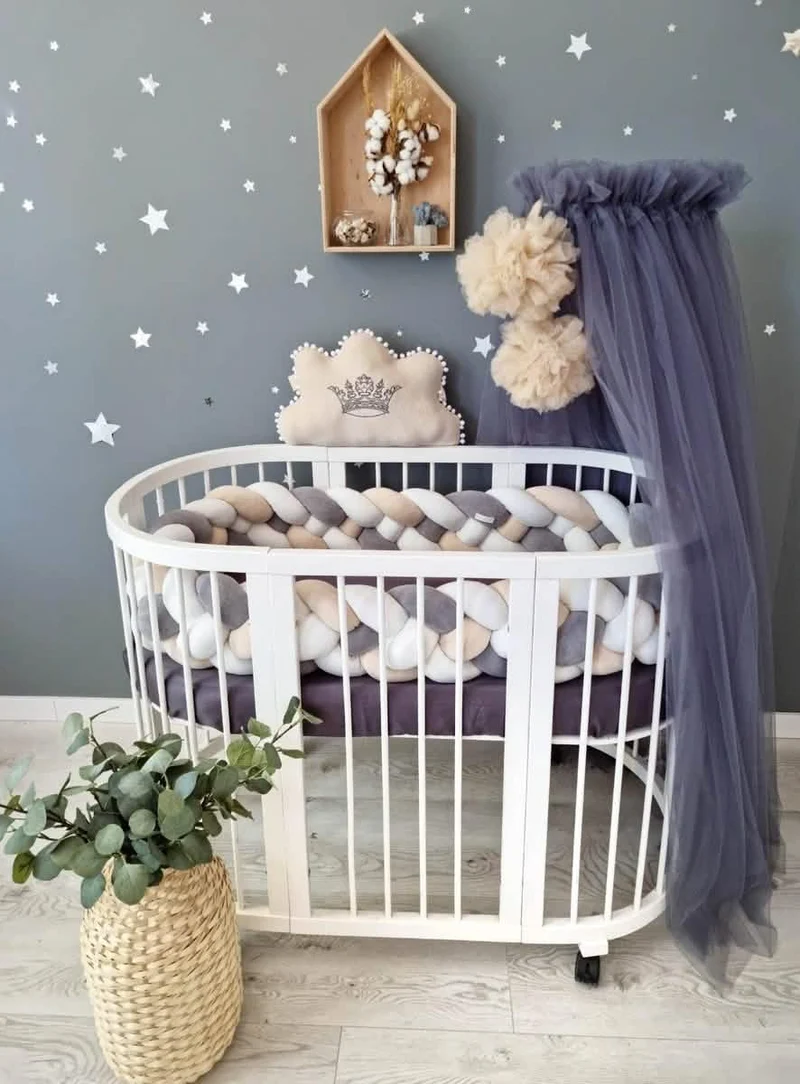 Light Blush pink bed canopy curtains, baby baldachin