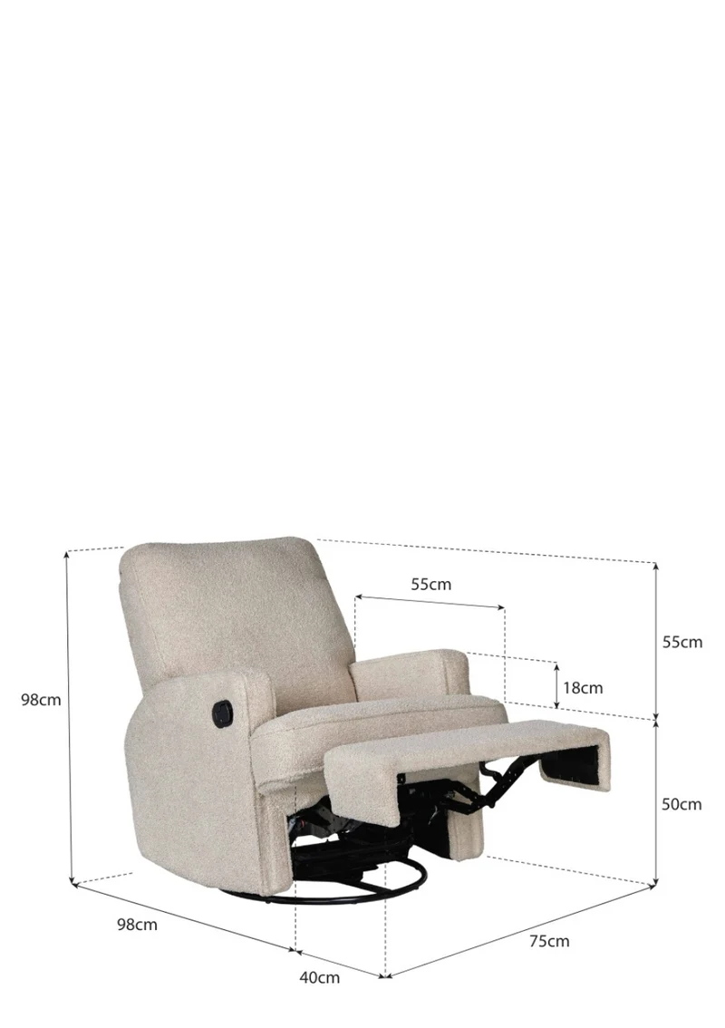 Relax-Sessel 'Swivel & Gliding Recliner' mit manueller Liege-Funktion Teddy Taupe
