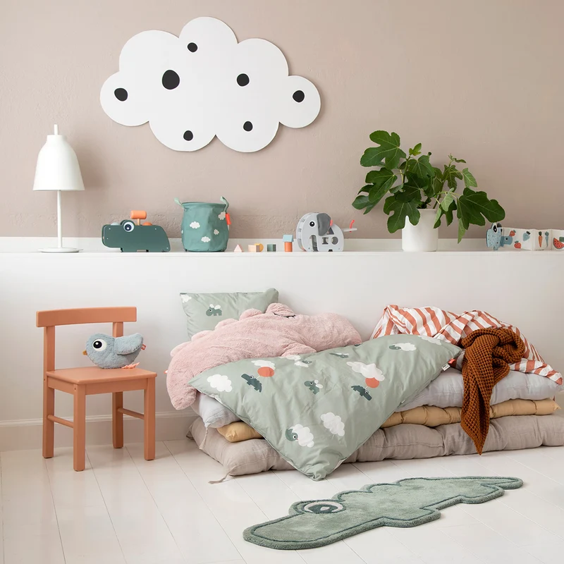 Sengesæt baby - Happy clouds - Grøn