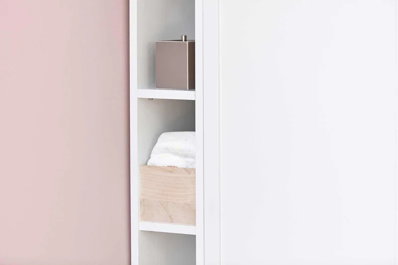 Stauraumregal für IDANÄS sowie HEMNES-Kommoden mit 3 oder 8 Schubladen – Weiß