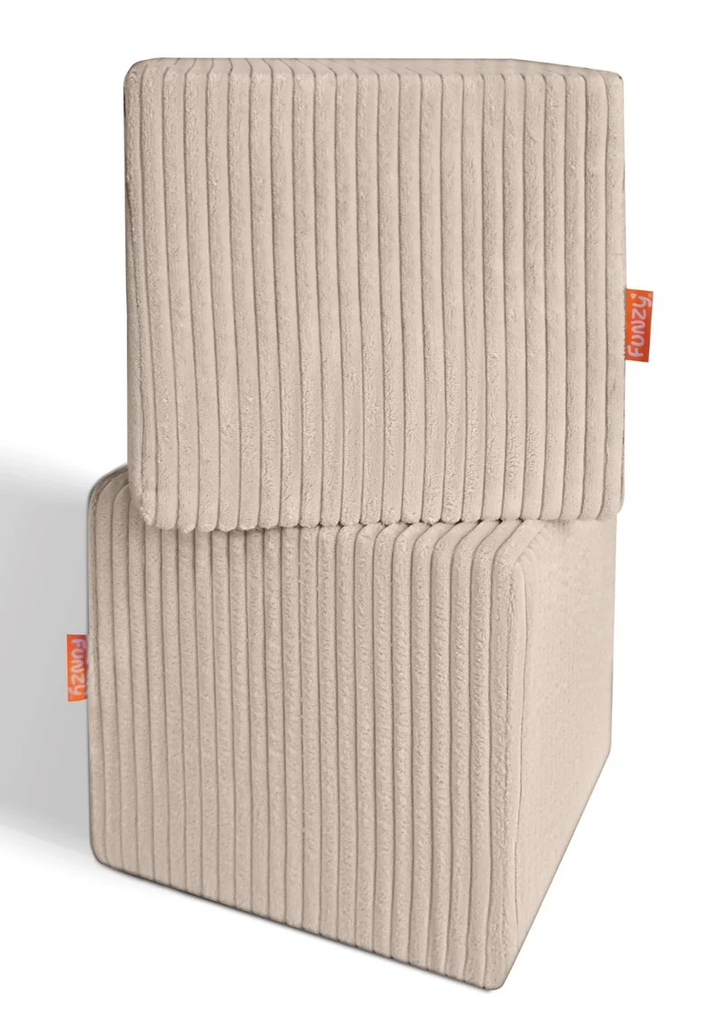 4er-Set Spiel-Elemente 'Cubes' Cord Creme Beige