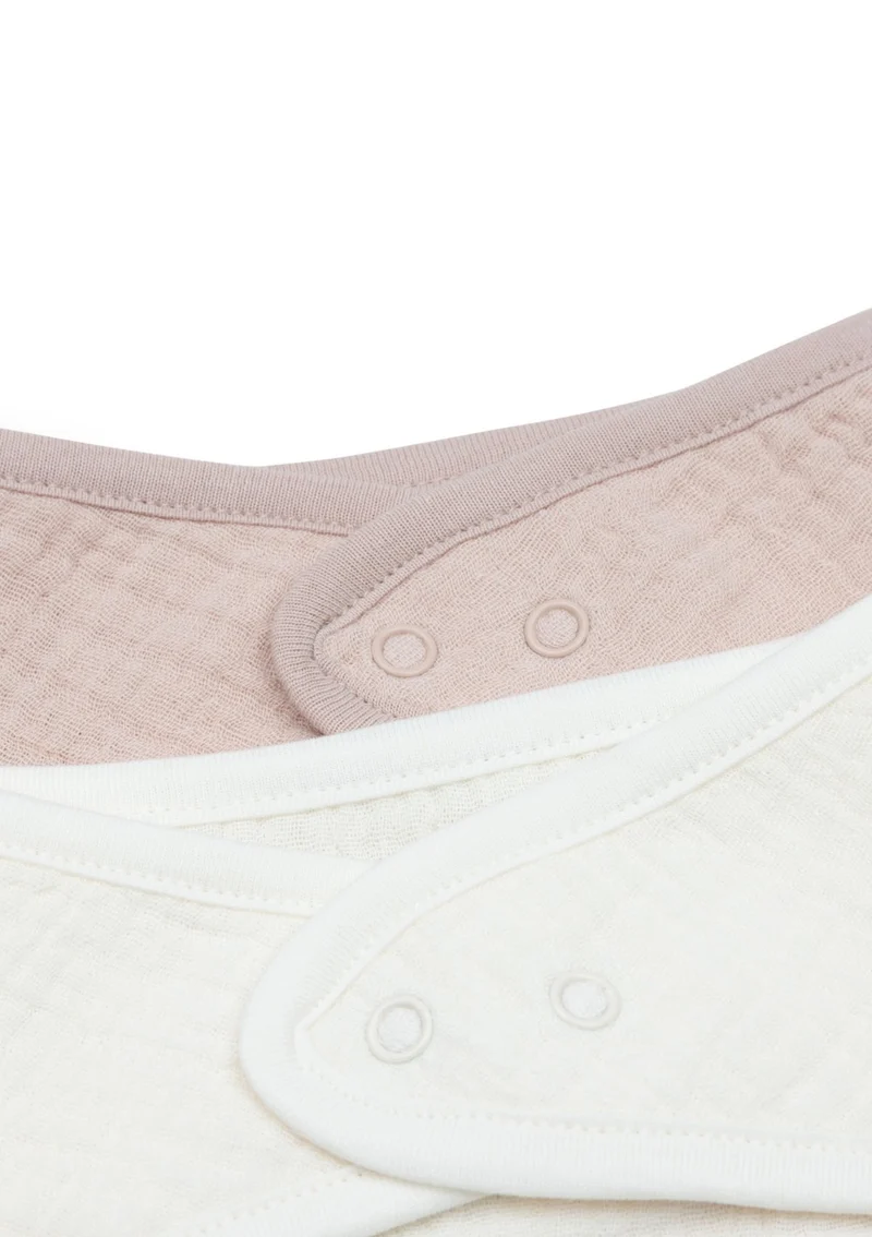 2er-Set Musselin Bandana Lätzchen Wild Rose / Oatmeal