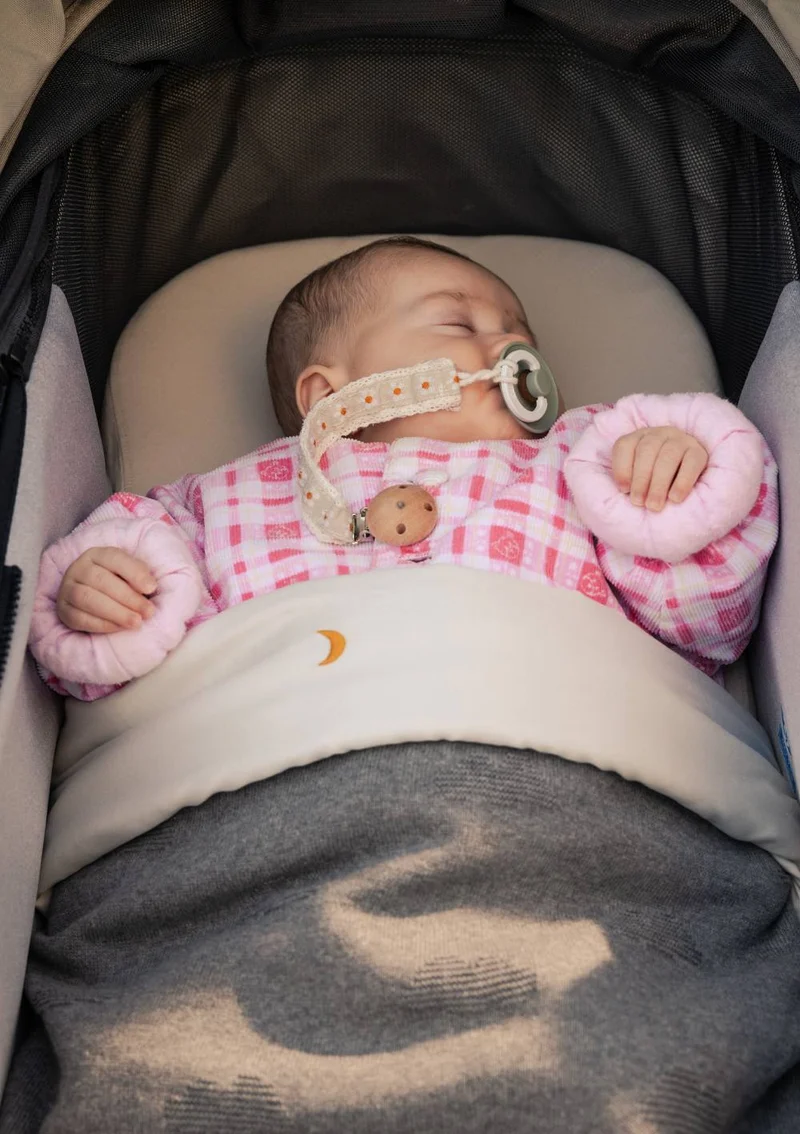 Spannbettlaken für Kinderwagenmatratze Milky Beige