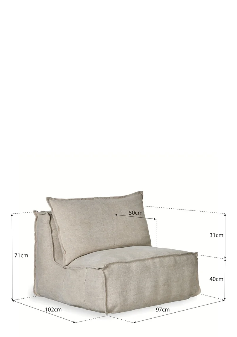 Lounge-Sessel 'Linen Lounger' Beige
