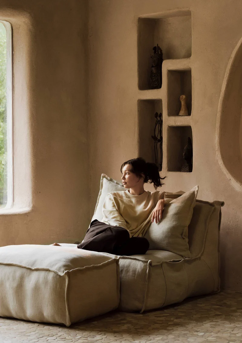 Lounge-Sessel 'Linen Lounger' Beige