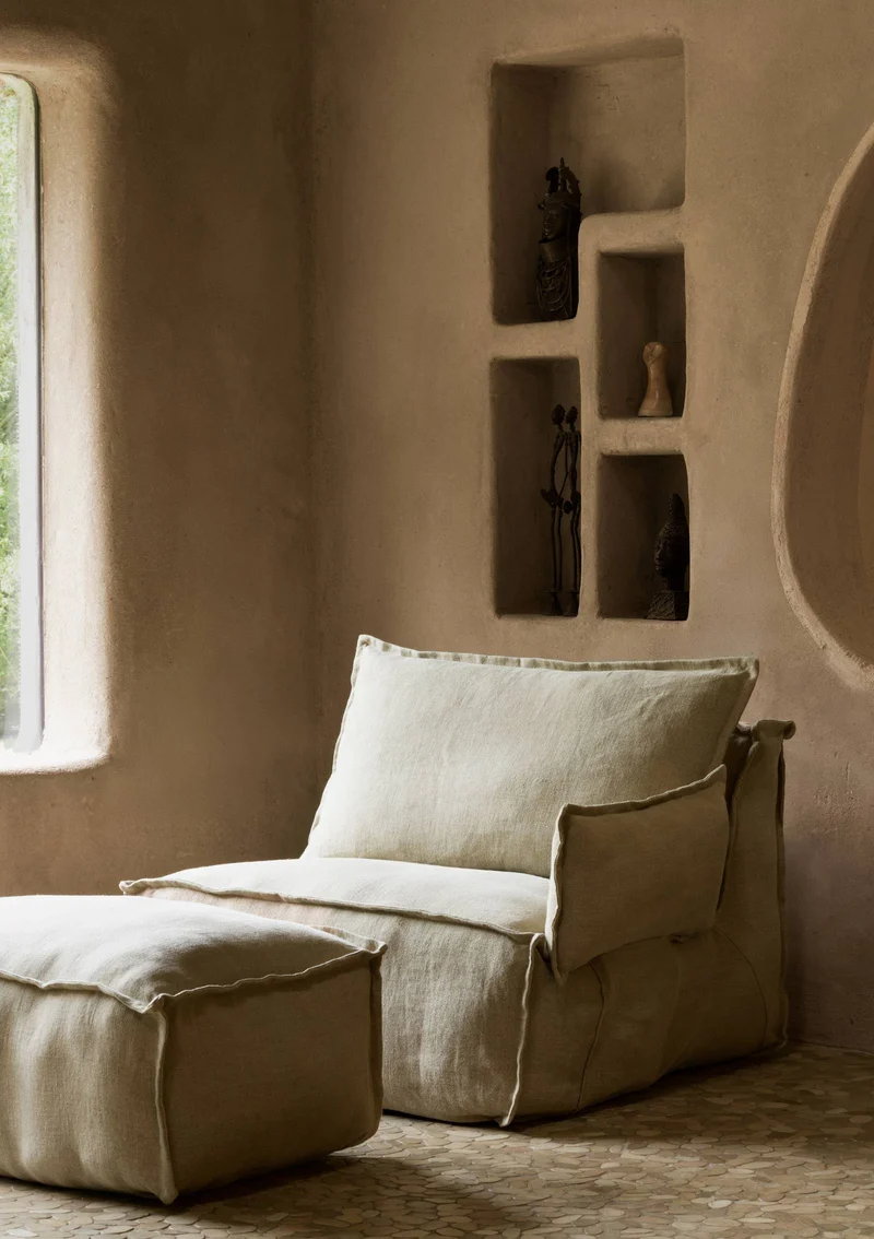 Lounge-Sessel 'Linen Lounger' Beige