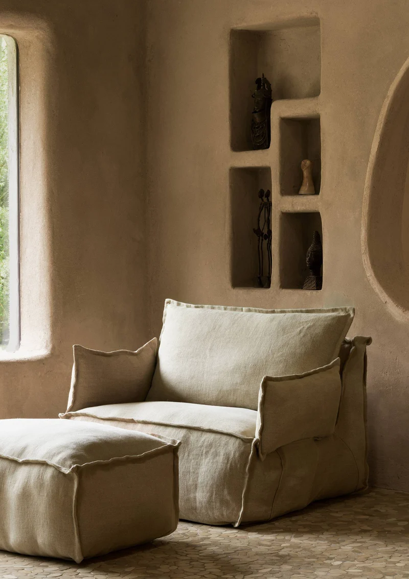 Lounge-Sessel 'Linen Lounger' Beige