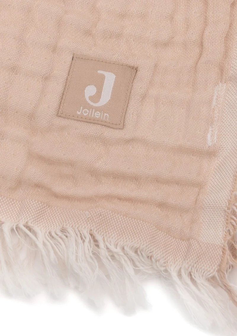 Musselin Decke 'Fringe' Moonstone 120 x 120 cm