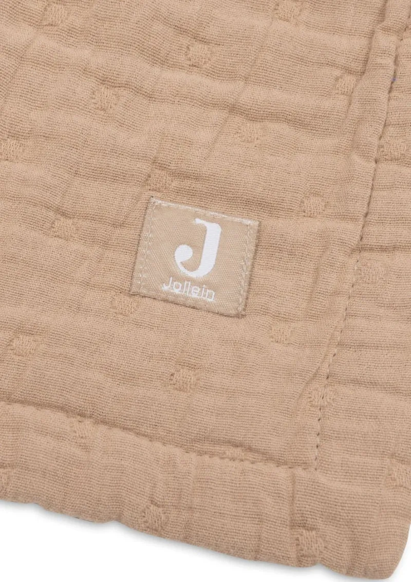 Musselin Decke Wiege 'Jacquard' Biscuit 100 x 75 cm