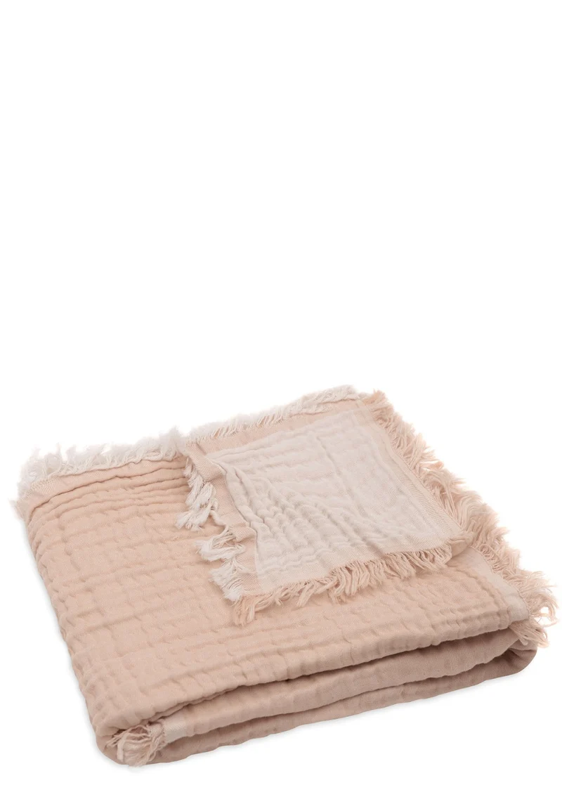 Musselin Decke Wiege 'Fringe' Moonstone 100 x 75 cm
