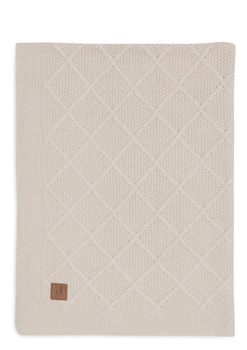 Decke Wiege 'Check Knit' Oatmeal 100 x 75 cm