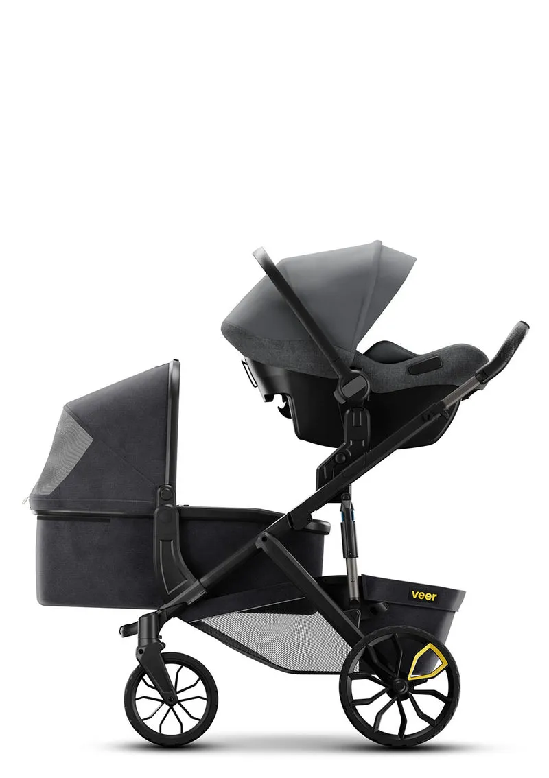 Duo Erweiterungsadapter / Doppel-Kinderwagen-Umbausatz dunkelgrau / schwarz