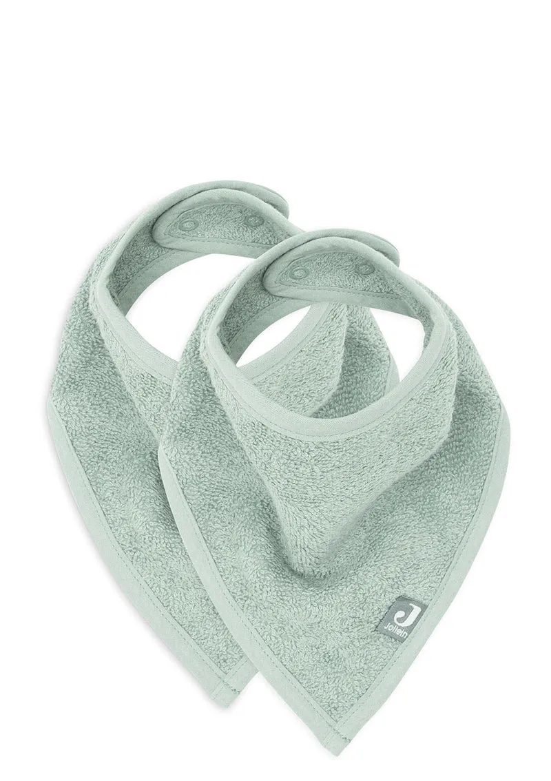 2er-Set Frottee Bandana Lätzchen Ash Green