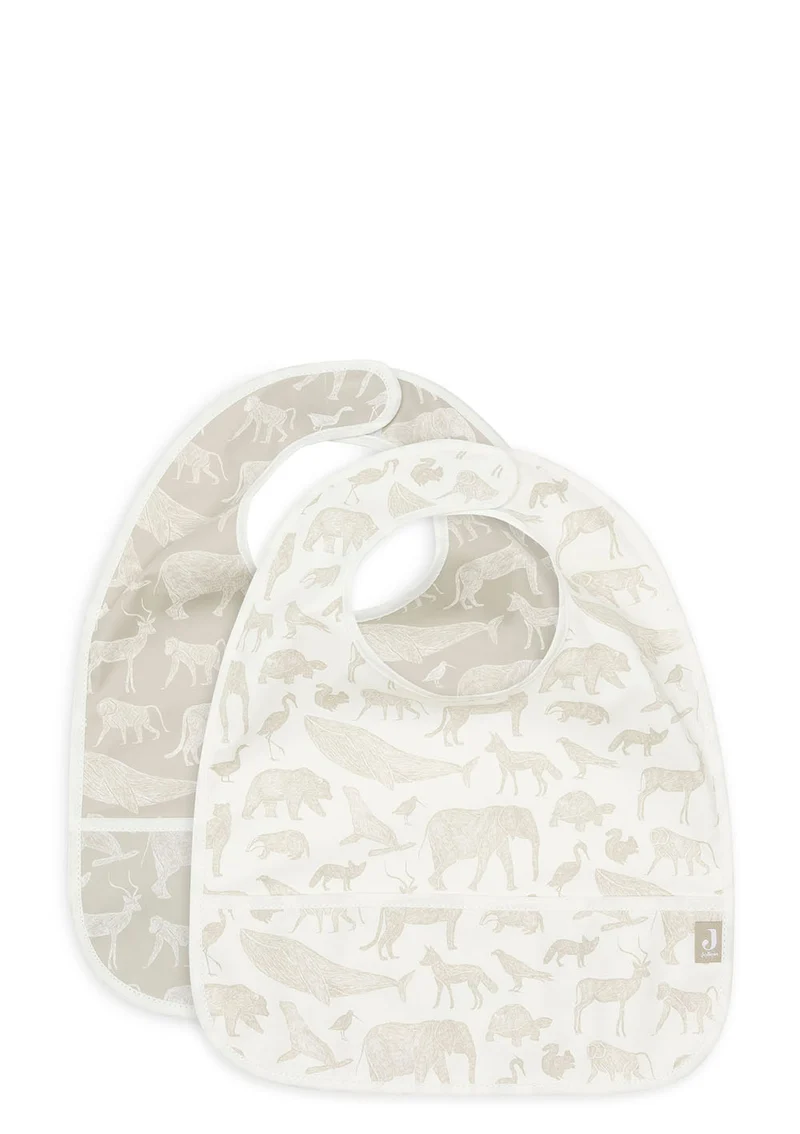 2er-Set Lätzchen 'Animals' Olive Green