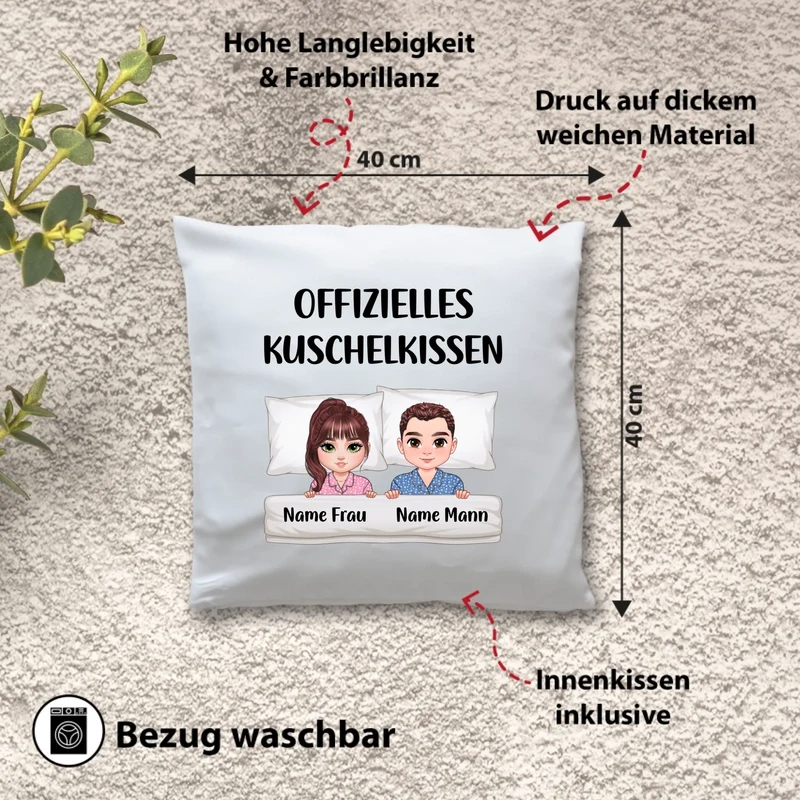 Personalisiertes Kissen - Offizielles Kuschelkissen - Geschenk für Frau, Mann oder Freund, Freundin