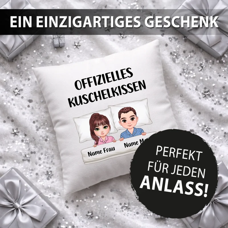 Personalisiertes Kissen - Offizielles Kuschelkissen - Geschenk für Frau, Mann oder Freund, Freundin