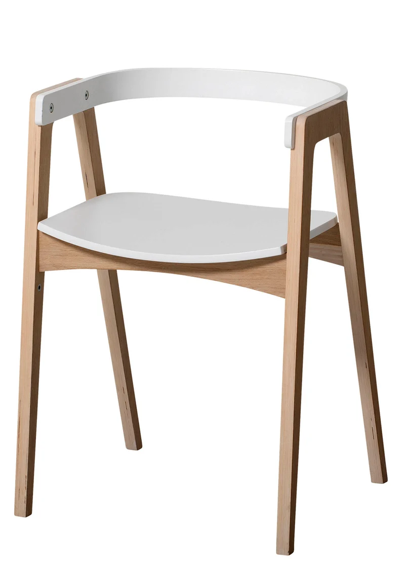 Armlehnstuhl 'Wood' Weiß/Eiche