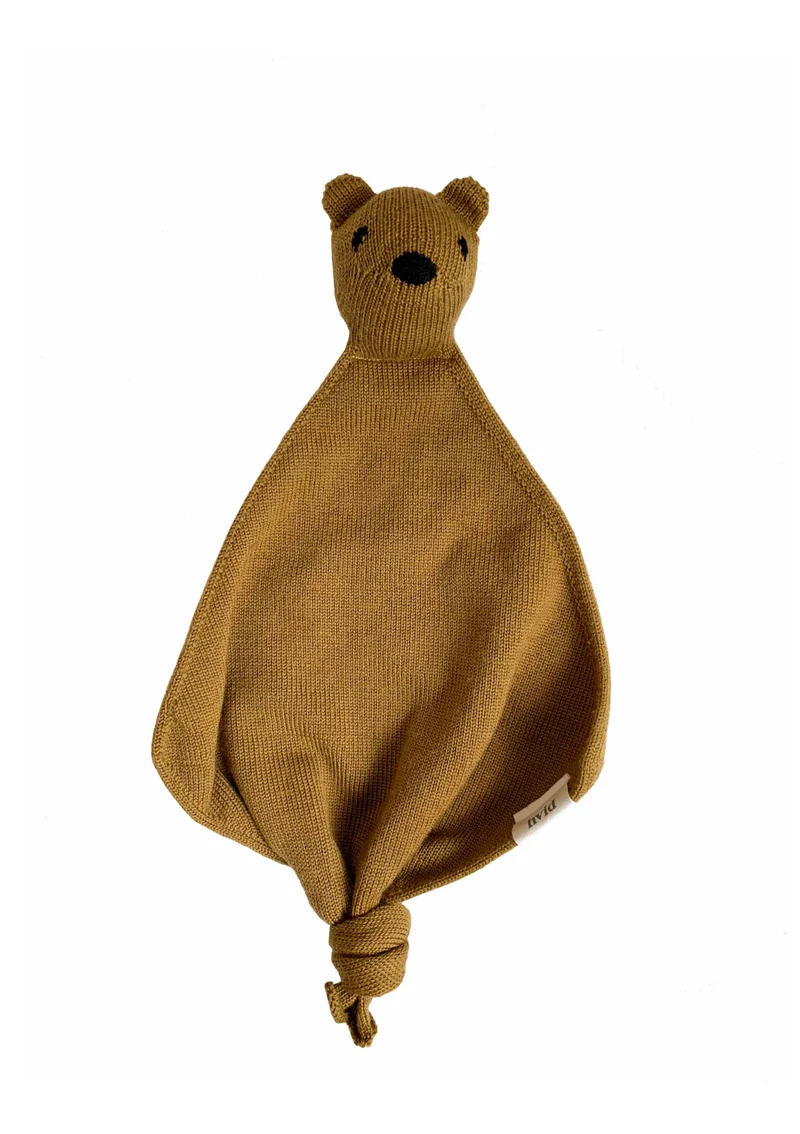 Merino Schmusetuch 'Teddy Tokki' Mustard