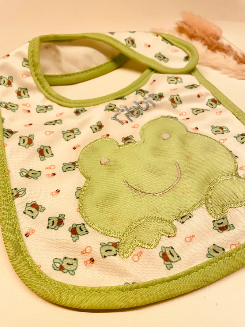 Lätzchen Frosch grün/weiß