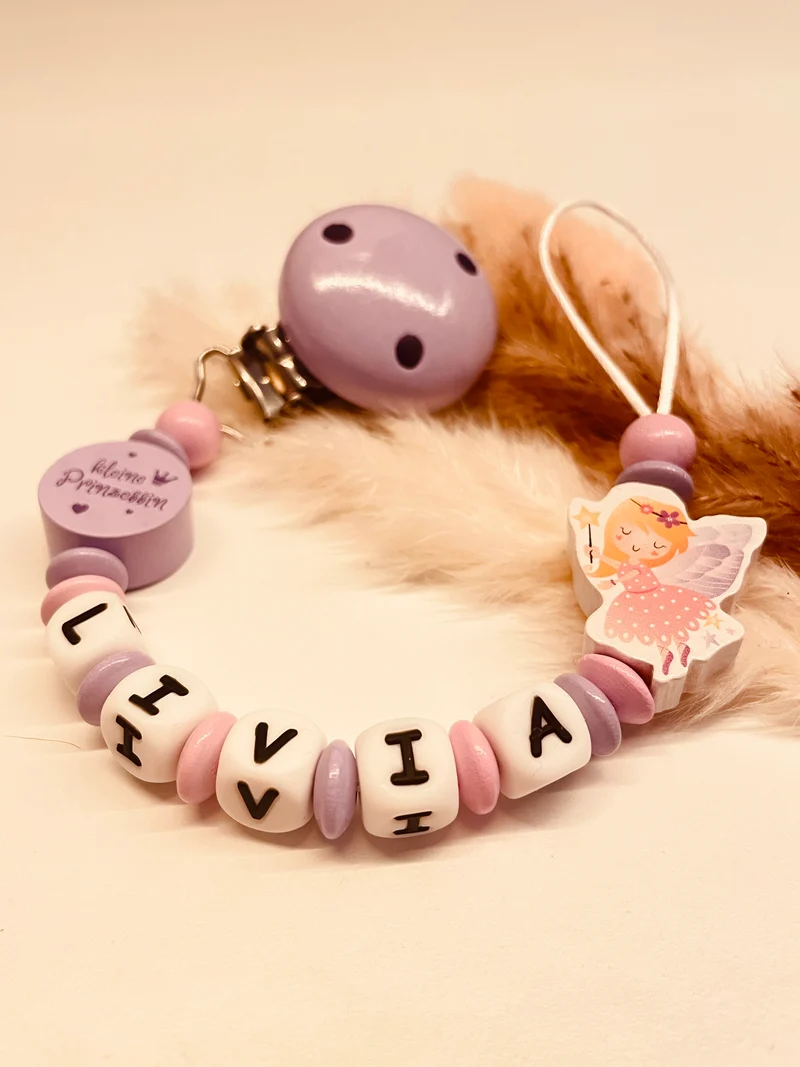 Schnullerkette Fee kleine Prinzessin flieder rosa