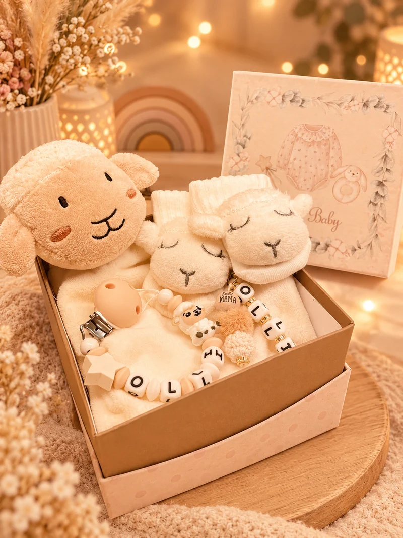 Geschenkbox Baby Schaf 4-teilig
