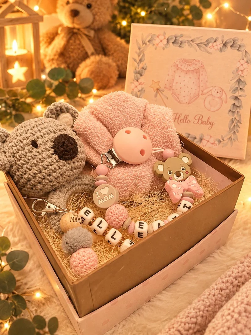 Geschenkbox Baby Koala rosa ODER blau 4-teilig