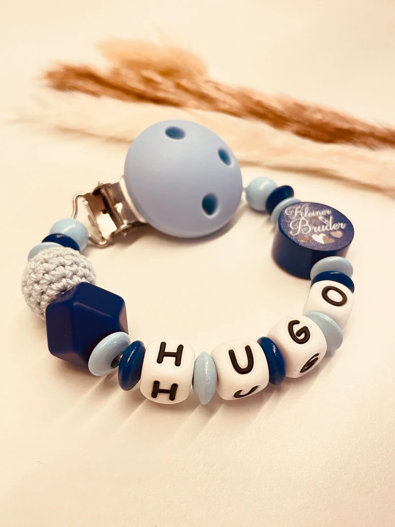Schnullerkette kleiner Bruder blau